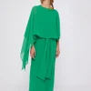 Capes*Vilagallo Cape Mirelle Green Chiffon