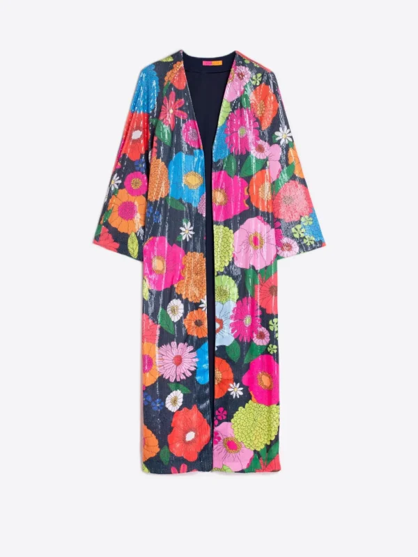 Coats*Vilagallo Coat Laura Maxi Flower Sequins