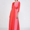 Dresses*Vilagallo Dress Adi Long Coral Knit Satin