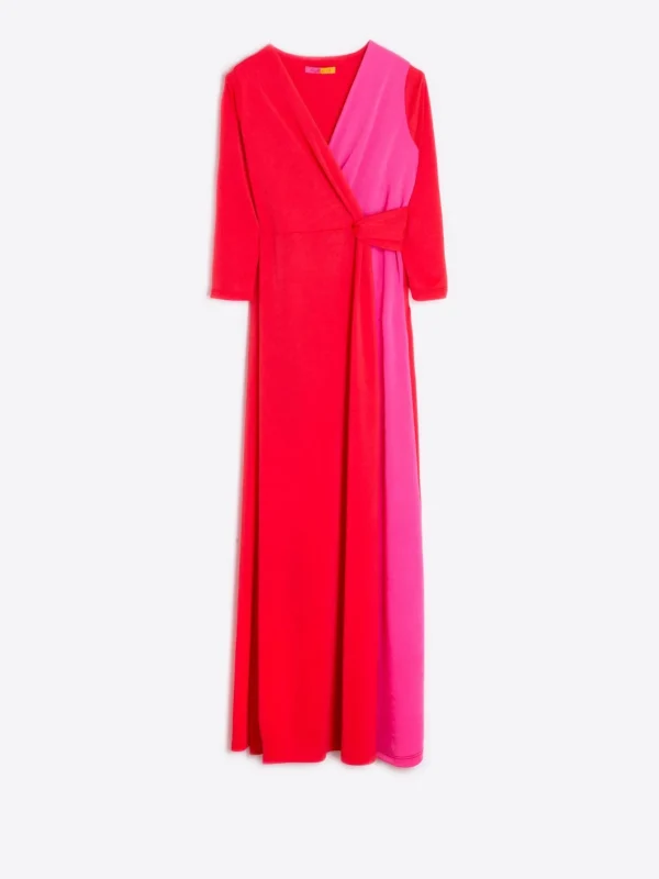 Dresses*Vilagallo Dress Adi Long Coral Knit Satin