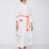 Dresses*Vilagallo Dress Amina Emb White Linen