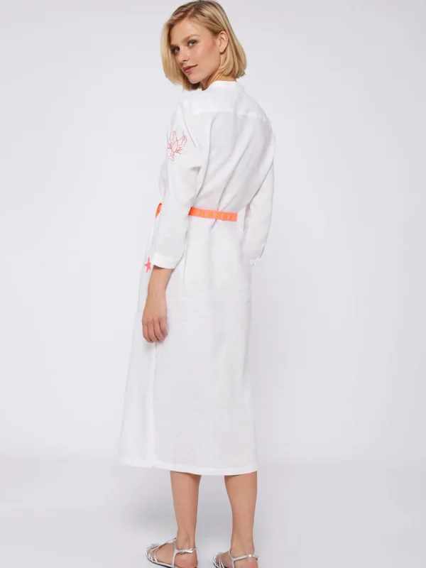 Dresses*Vilagallo Dress Amina Emb White Linen