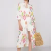 Dresses*Vilagallo Dress Antonella Diamond Ikat Pure Linen