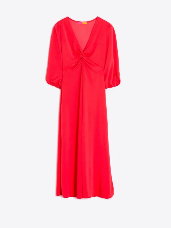 Dresses*Vilagallo Dress Carolina Coral Knit Satin