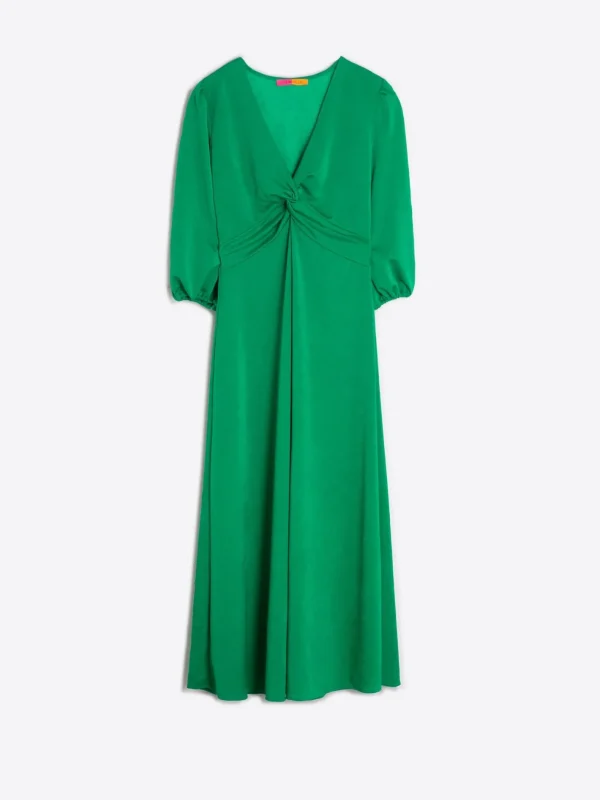 Dresses*Vilagallo Dress Carolina Green Knit Satin