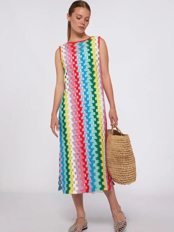 Dresses*Vilagallo Dress Cindy Italian Multicolour Crochet