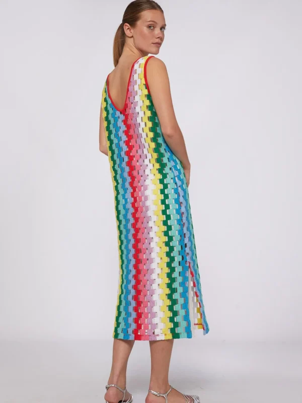 Dresses*Vilagallo Dress Cindy Italian Multicolour Crochet