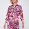 Dresses*Vilagallo Dress Dover Pink Navy Geometric