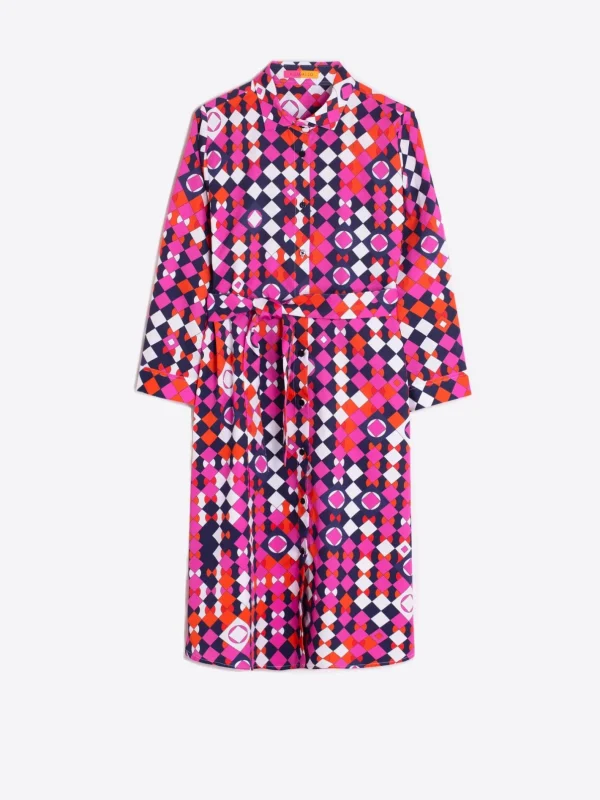 Dresses*Vilagallo Dress Dover Pink Navy Geometric