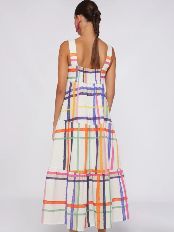 Dresses*Vilagallo Dress Elisa Check Watercolour Print