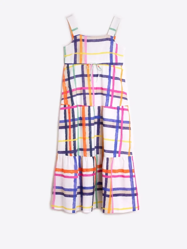 Dresses*Vilagallo Dress Elisa Check Watercolour Print