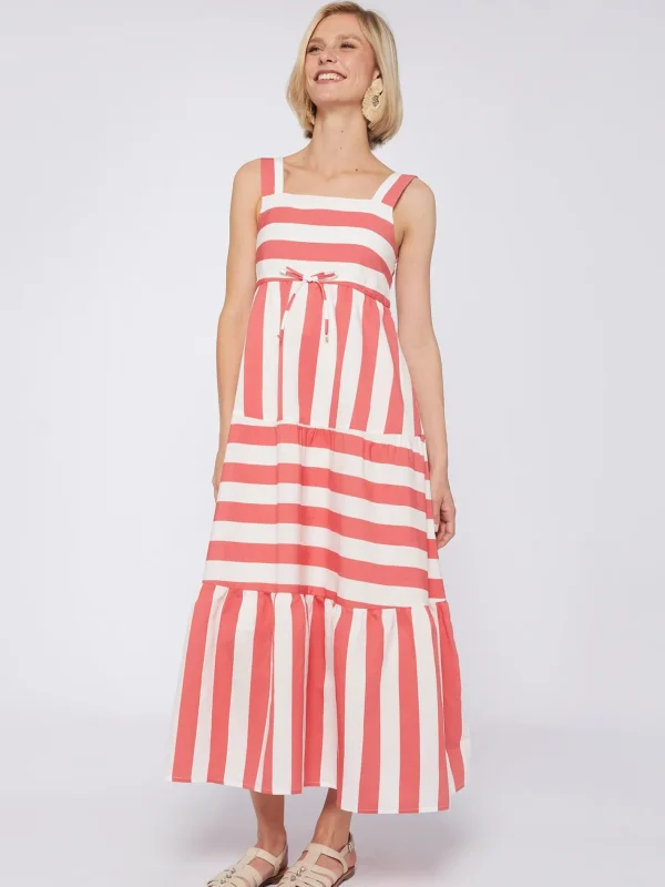 Dresses*Vilagallo Dress Elisa Coral Stripe