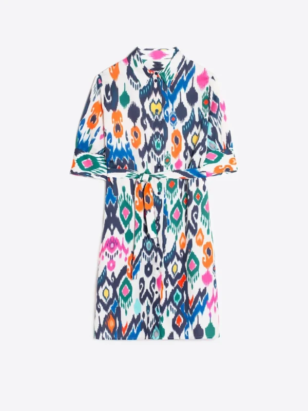 Dresses*Vilagallo Dress Hester Multicolour Ikat Cotton Print
