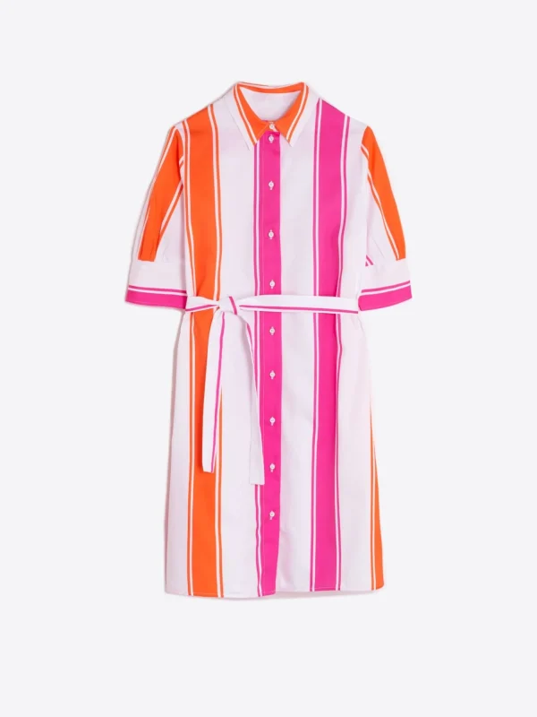 Dresses*Vilagallo Dress Hester Pink Orange Maxi Stripes