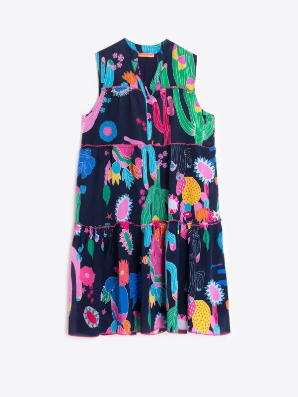 Dresses*Vilagallo Dress Isa Cactus Navy Print
