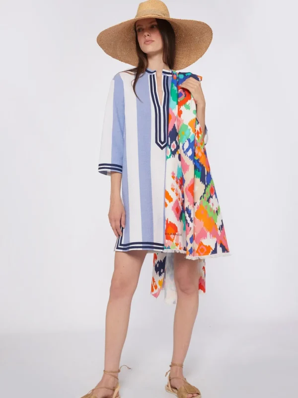 Dresses*Vilagallo Dress Kaftan Diletta Emb Capri Stripe