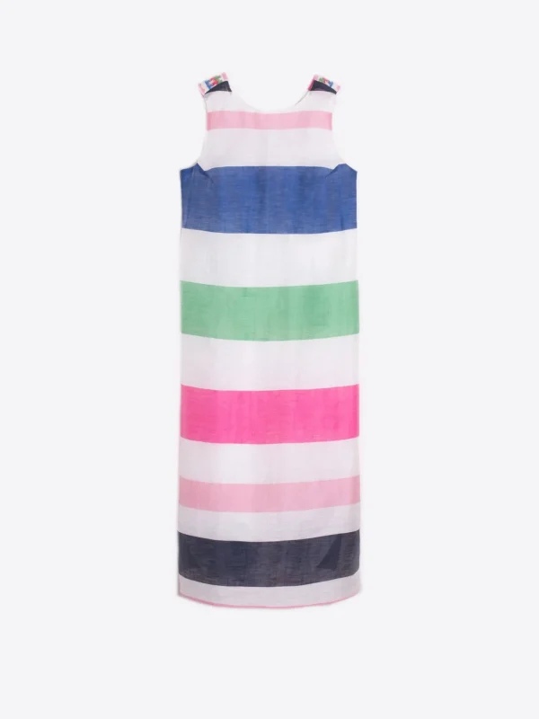 Dresses*Vilagallo Dress Liana Multicolour Stripes Linen