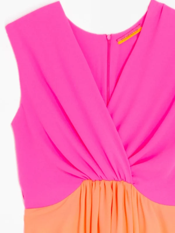 Dresses*Vilagallo Dress Lucia Orange Fluor Georgette