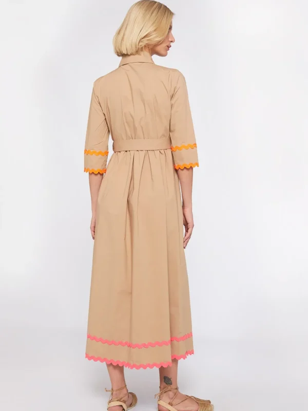 Dresses*Vilagallo Dress Natalia Beige Poplin