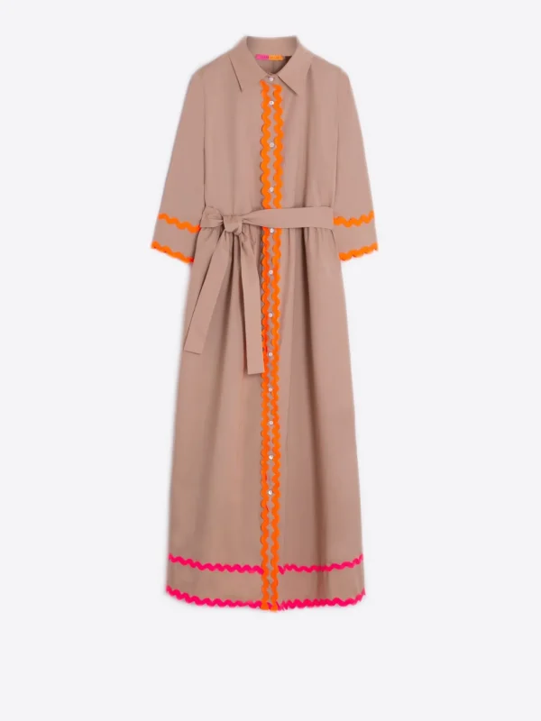 Dresses*Vilagallo Dress Natalia Beige Poplin