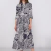 Dresses*Vilagallo Dress Natalia Navy Paisley Linen