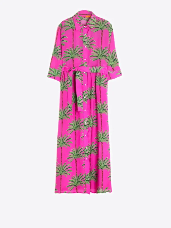 Dresses*Vilagallo Dress Natalia Pink Palm Tree