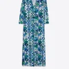 Dresses*Vilagallo Dress Noam Green Geometric Knit Print