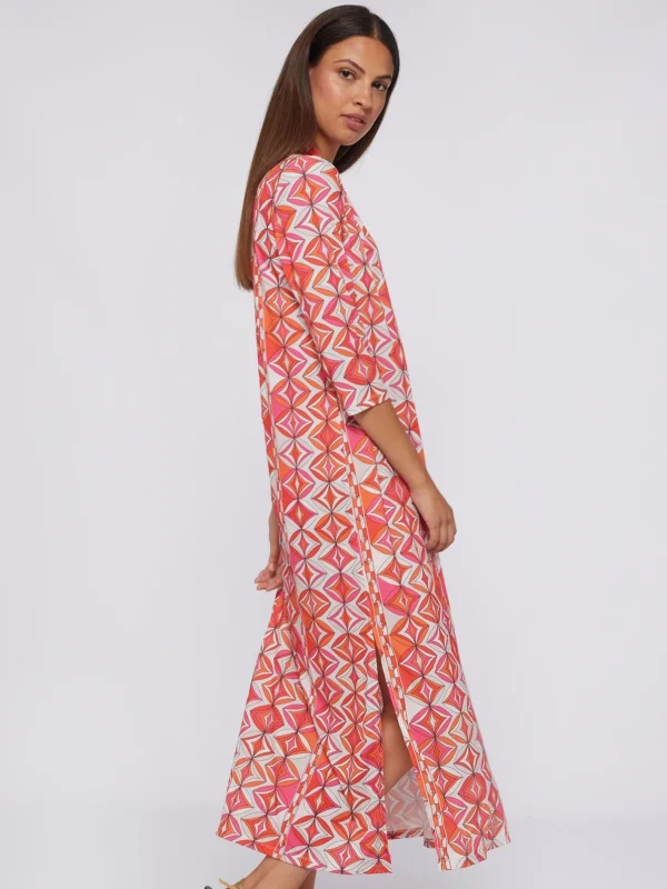 Dresses*Vilagallo Dress Noam Pink Geometric Knit Print