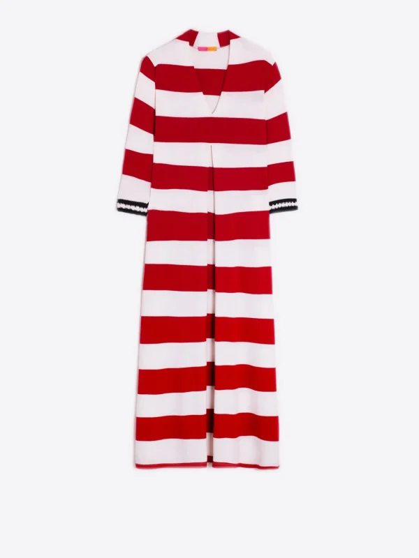 Dresses*Vilagallo Dress Noam Red Stripe Knit