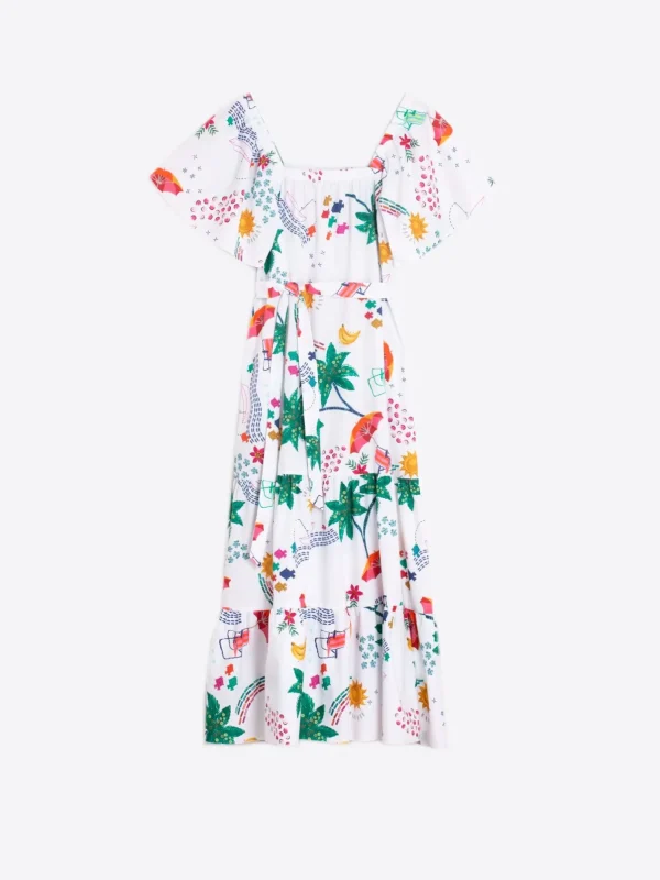 Dresses*Vilagallo Dress Palmira Biarritz White Print Poplin