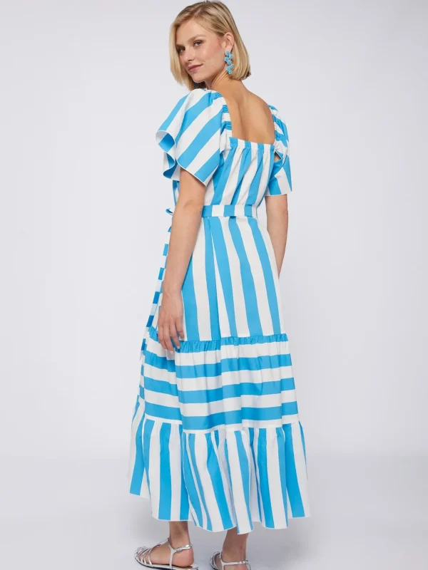 Dresses*Vilagallo Dress Palmira Turquoise Stripes