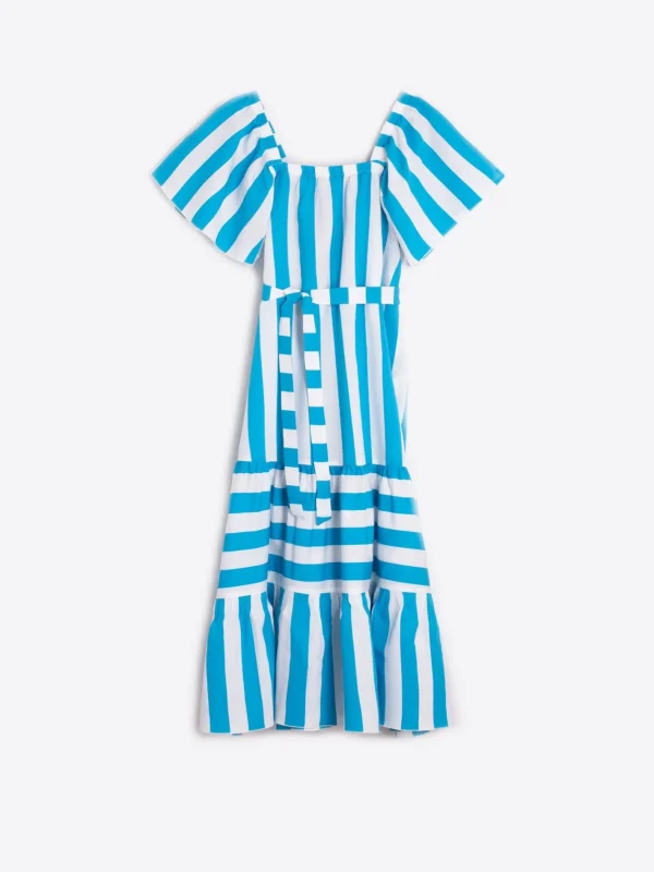 Dresses*Vilagallo Dress Palmira Turquoise Stripes