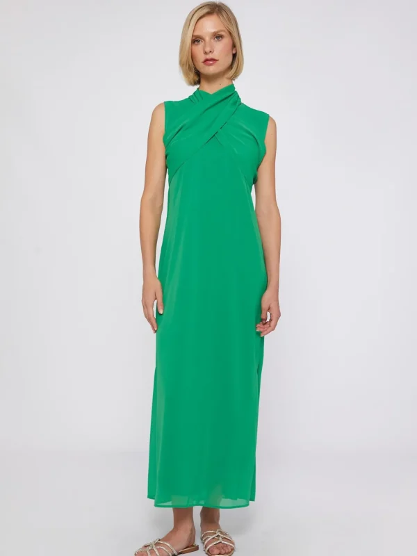 Dresses*Vilagallo Dress Tamara Green Chiffon