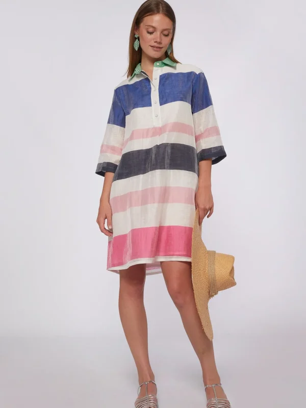 Dresses*Vilagallo Dress Tyanna Multicolour Stripes Linen