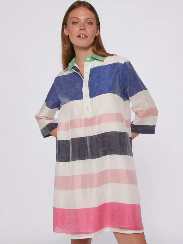 Dresses*Vilagallo Dress Tyanna Multicolour Stripes Linen