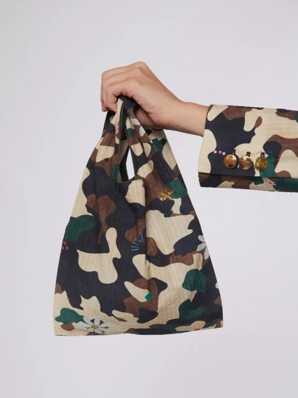 Bags*Vilagallo Handbag Tshirt Camouflage Embroidery Print