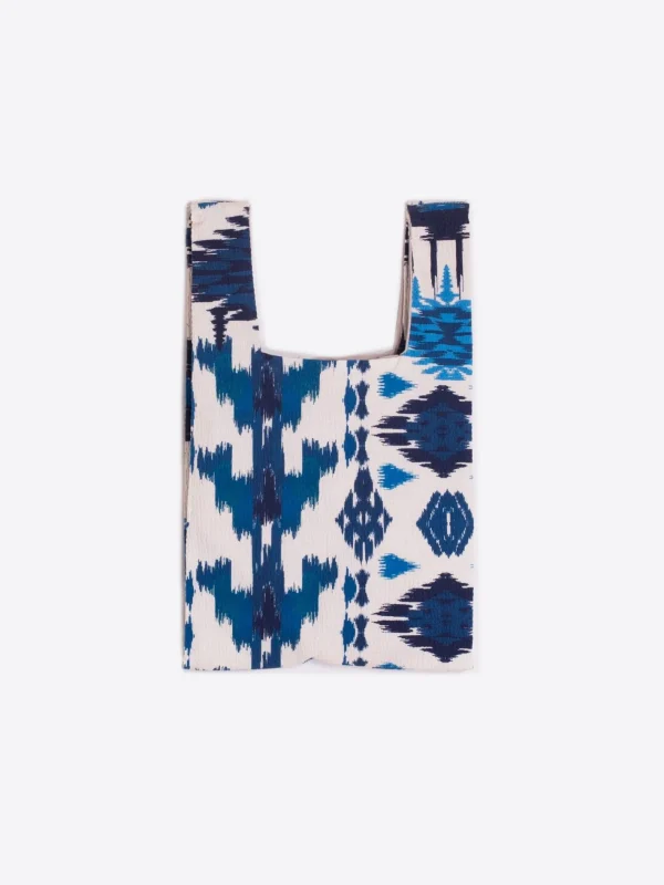 Bags*Vilagallo Handbag Tshirt Ikat Blue Print