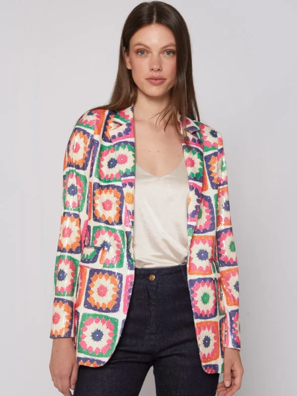 Jackets*Vilagallo Jacket Andrea Crochet Sequins