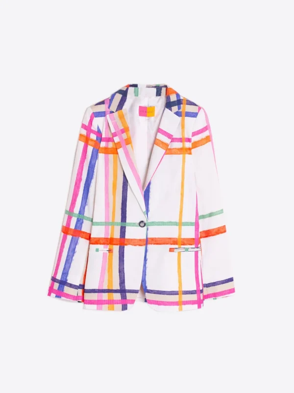 Jackets*Vilagallo Jacket Hannah Check Watercolour Print