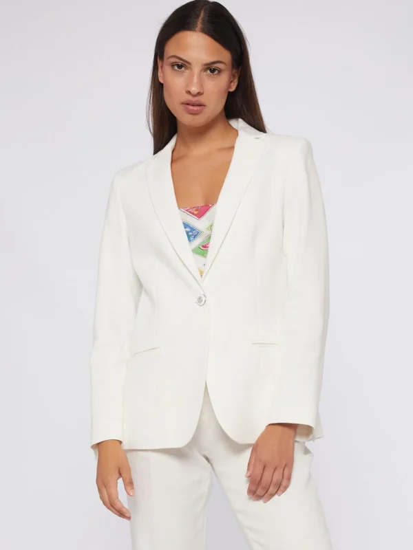 Jackets*Vilagallo Jacket Hannah White Linen Cotton