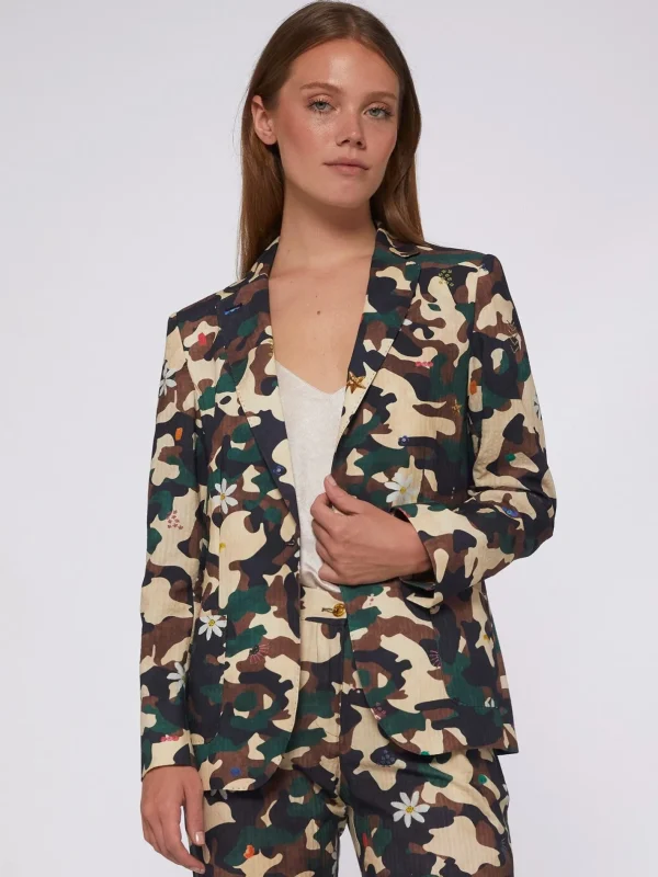 Jackets*Vilagallo Jacket Harlow Camouflage Embroidery Print