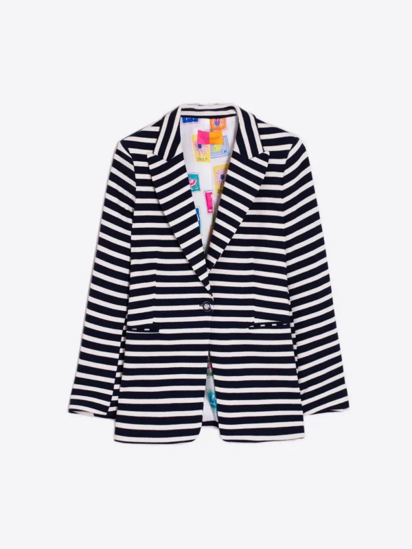 Jackets*Vilagallo Jacket Sophia Blue Stripes Knit