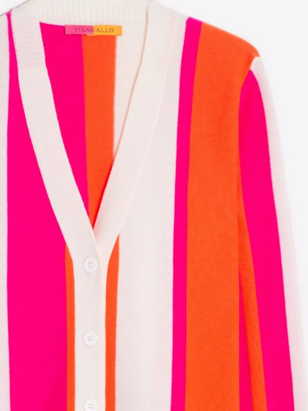 Knitwear*Vilagallo Knitwear Alina Stripes Pink&Orange