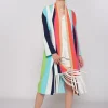 Knitwear*Vilagallo Knitwear Cardigan Multicolour Strip Multicolour Stripes