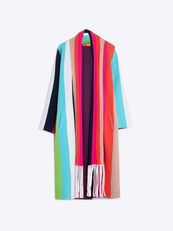 Knitwear*Vilagallo Knitwear Cardigan Multicolour Strip Multicolour Stripes