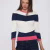 Knitwear*Vilagallo Knitwear Colour Block Canale Navy&White Pink