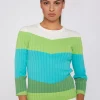 Knitwear*Vilagallo Knitwear Colour Block Canale Green