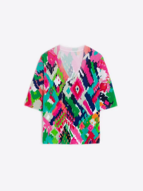 Knitwear*Vilagallo Knitwear Ikat Printed Pullover Multicolour Ikat