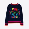 Knitwear*Vilagallo Knitwear Intarsia Pullover Navy Intarsia