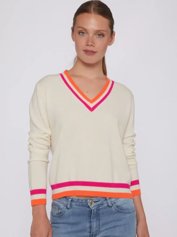 Knitwear*Vilagallo Knitwear Intarsia Pullover Ecru